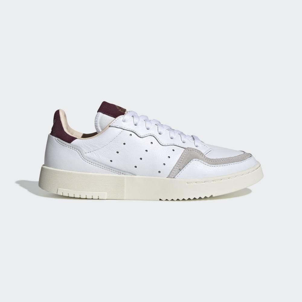 Adidas Women's Supercourt Originals Shoes White/Burgundy Ireland EF9225